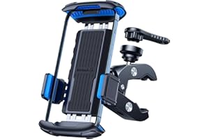 andobil Bike Phone Mount, [2023 Anti-Theft Handlebar Clamp] [Ultimate Security] Motorcycle Phone Mount Bicycle Handlebar Cell Phone Holder for iPhone 14 13 12 S22 S21 & Big Phone Thick Case Friendly