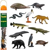 Safari Ltd. Everglades Toob - 11 Mini Animal Figurines Toy Set for Kids | 11 Mini Figurines, 1.25 to 3.75 Inches Long, Ages 3+, Safety Tested, BPA Free PVC, Classroom Play, Cake Toppers, Dioramas