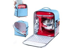 BAGSPRITE Stand Mixer Cover with Appliance Sliders Base Compatible with KitchenAid Mixer-Storage Bag for 6/7/8 Quart with Pockets for Kitchen Aid Accessories and Attachments