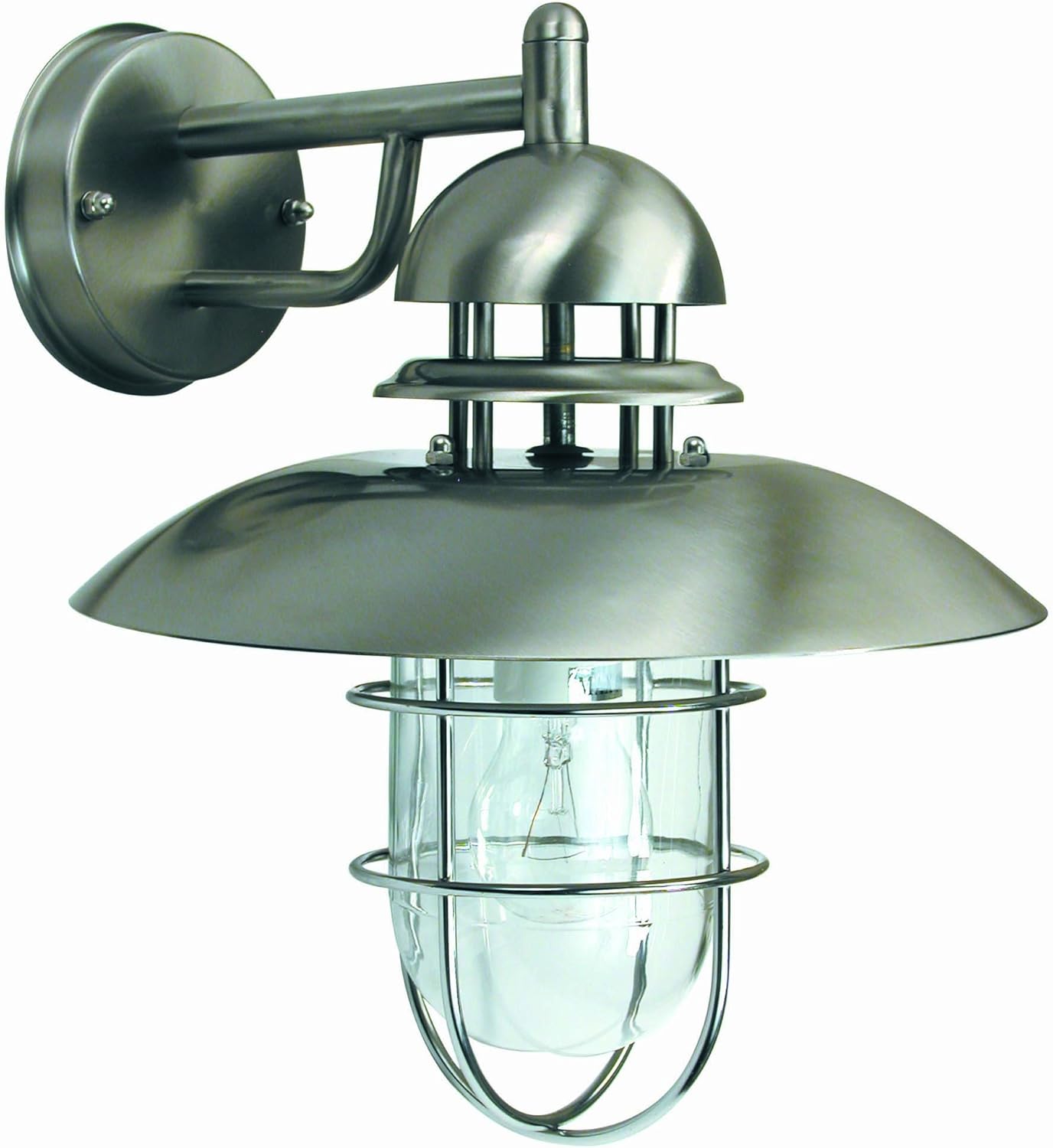 Leuchtturm Beleuchtung – Driza Wandleuchte nickel matt 1l E27 60 W