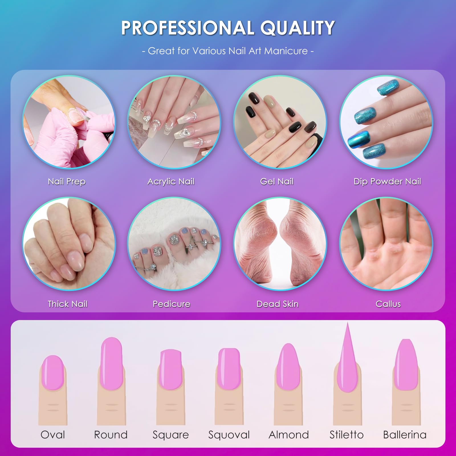 26pcs Nail Drill Bits Set, 3/32inch Professional Ceramic Safety Bits for Nail Drill, Diamond Cuticle Efile Nail Drill Bits, Remover Bits for Acrylic Gel Nail Tech Manicure Pedicure, Home Salon - Image 7