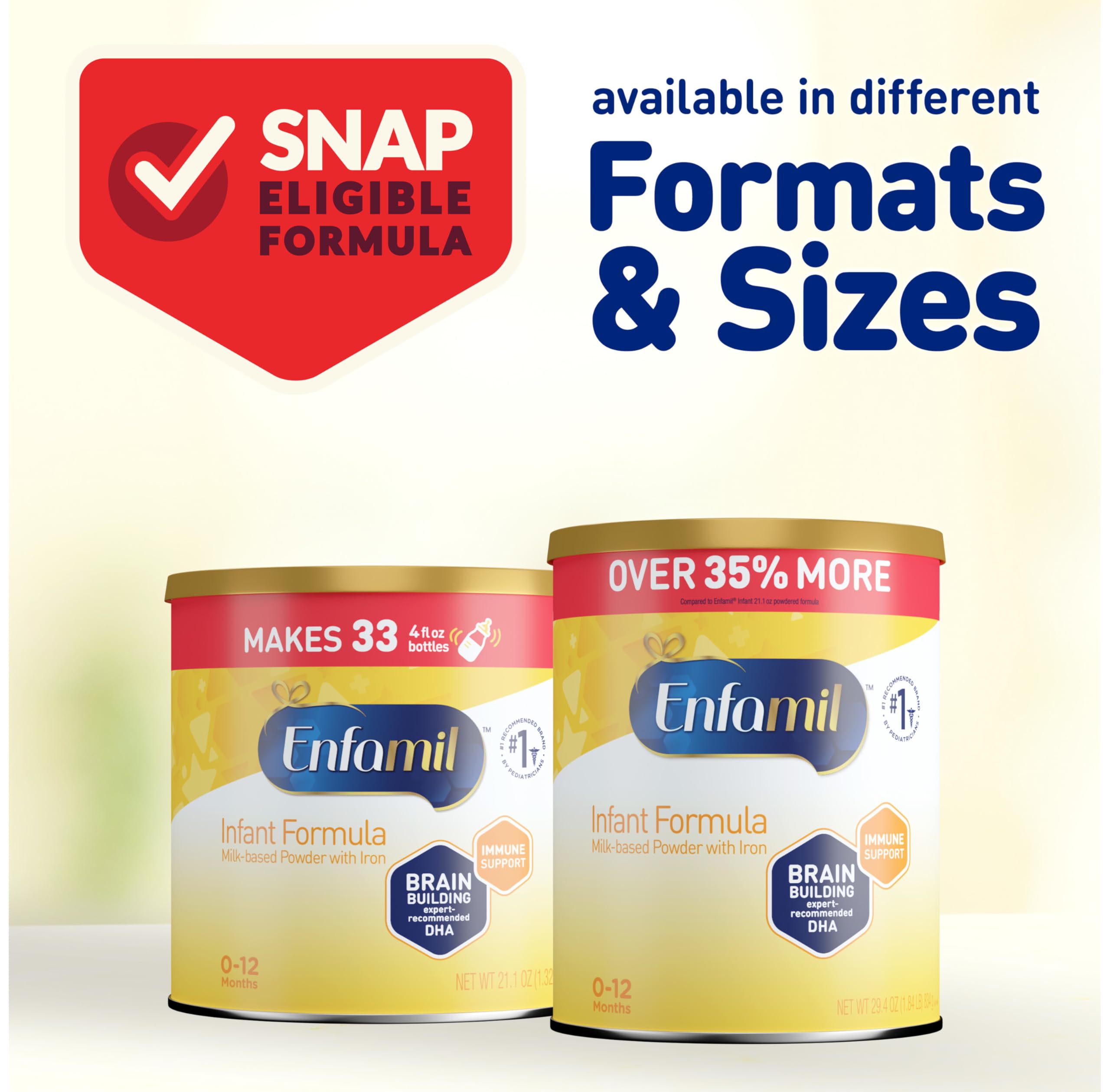 Enfamil Infant Formula, Milk-based Baby Formula with Iron, Omega-3 DHA & Choline, Powder Can, 21.1 Oz