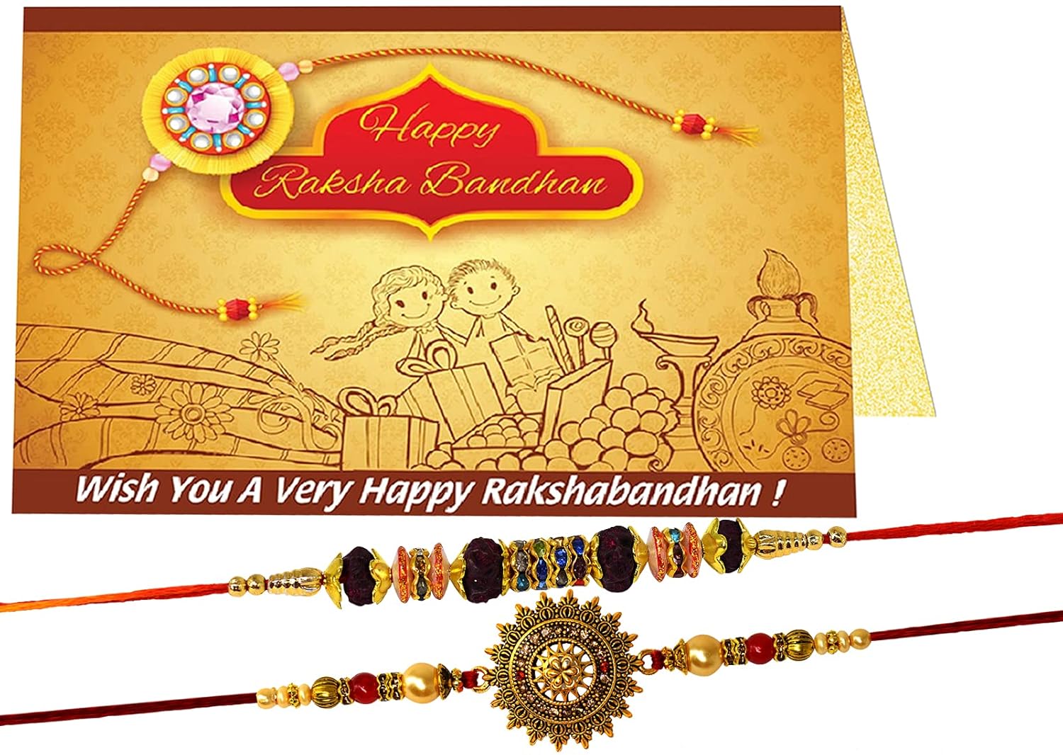 Buy ME & YOU Rakhi Set, Designer Rakhi Pack2, Rakhi For Bhaiya, Rakhi