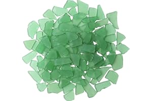 GIFTVEST Sea Glass for Crafts - Decorative Frosted Seaglass Pieces - 16oz - Vase Filler, DIY Art Craft Supplies - Beach Wedding, Home Decor, Aquarium Decor (Green)