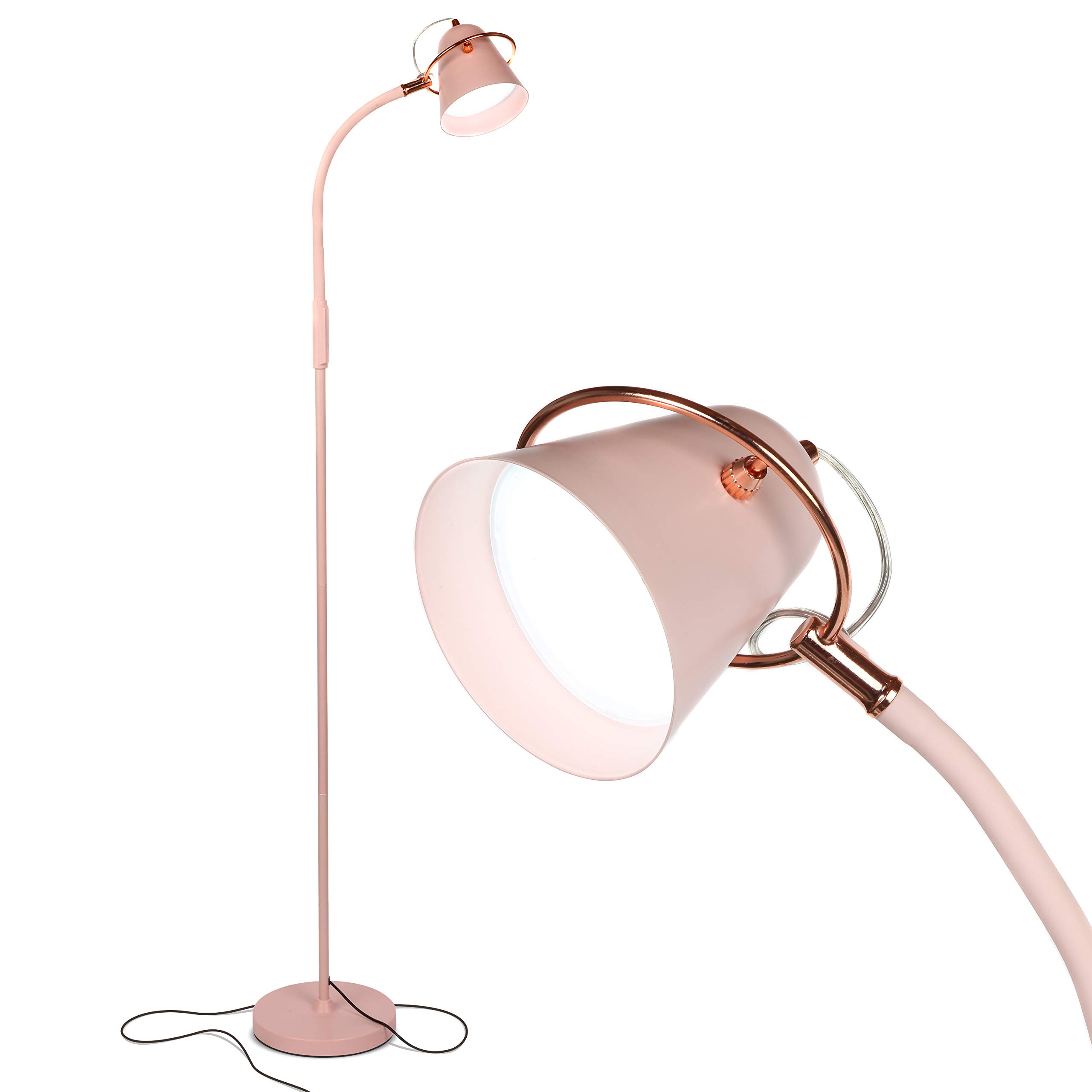 Zoey LED Floor Lamp - Flexible, Bright Standing Task Light for Puzzles, Crafting, Sewing and Reading - Perfect Dimmable Lighting for Kids Bedrooms, Desks, Nurseries, & Offices - Pastel Pink