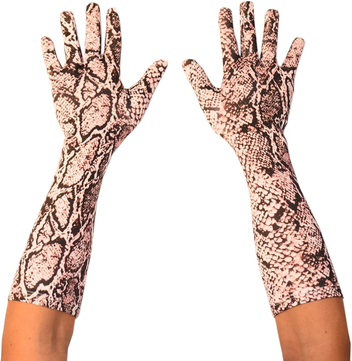 Seeksmile Snake Print Spandex Gloves (Free Size, Snake-B 15" Length): Amazon.ca: Clothing ...