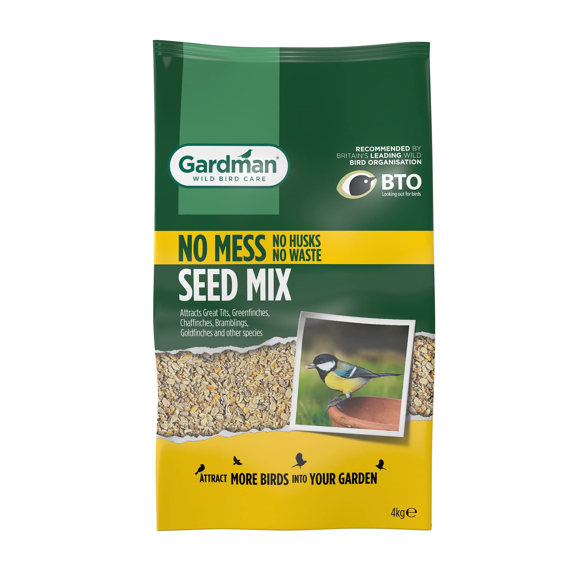 Gardman A06540 No Mess Seed Mix Bird, Natural 4Kg