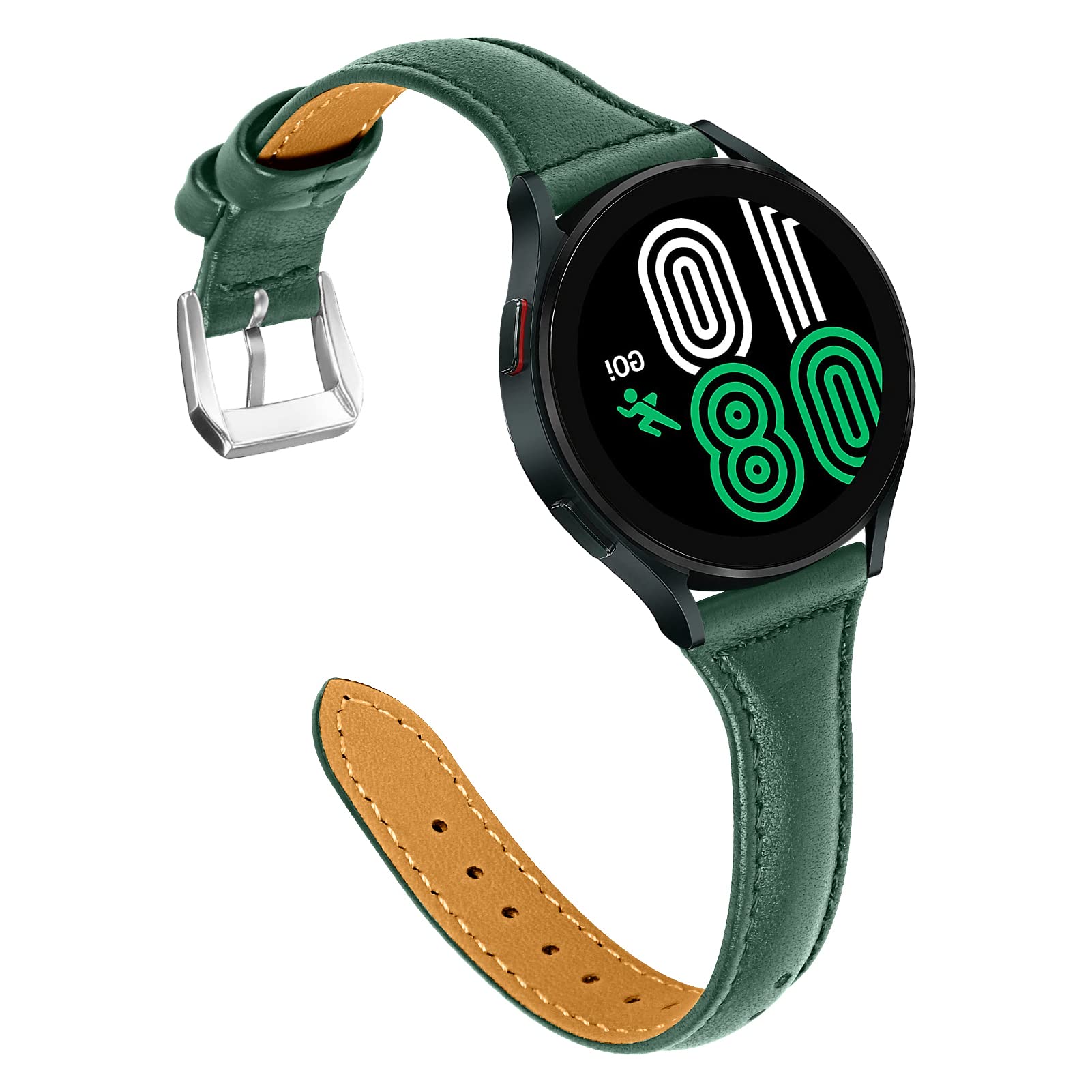 Photo 1 of [Upgrade] Joyozy Compatible with Samsung Active 2 Watch Band 40mm 44mm, Genuine Leather Strap with 20mm Quick Release for Active1 40mm/Galaxy Watch3 41mm/Galaxy Watch 42mm etc. - Pine Tree Green