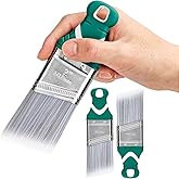 3 Pack 2" Angled Paint Brush Set, Synthetic Bristles, Rubber Short Handle | PinStone Smooth Finish Paint Brushes for Precise