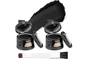 LOCKMIO Root Cover Up Powder Hairline Powder for Women Root Touch Up Hair Color for Bald Spots, Eyebrows, Beard Line, Light-Blonde Hair Fibers for Thinning Hair Shadow Cover Up 2 Pack (Black)