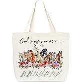 Canvas Tote Bag, Horse Aesthetic Totes, Inspirational Christian Tote Bag, Appreciation Gifts, Reusable Grocery Shopping Bags, Library Shoulder Bags For Her Him Horse Lover Christian Friends C(26)