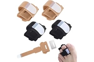 4PCS Hammer Toe Straightener With Metal Plate,Fabric Hammer Toe Corrector,Hammer Toe Splints for Broken/Bent/Crooked/Overlapp