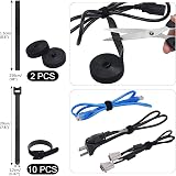 SOULWIT Cable Management Kit 200Pcs - 4 Sleeves 37 Clips 10 Ties 20+2 Rolls view 5
