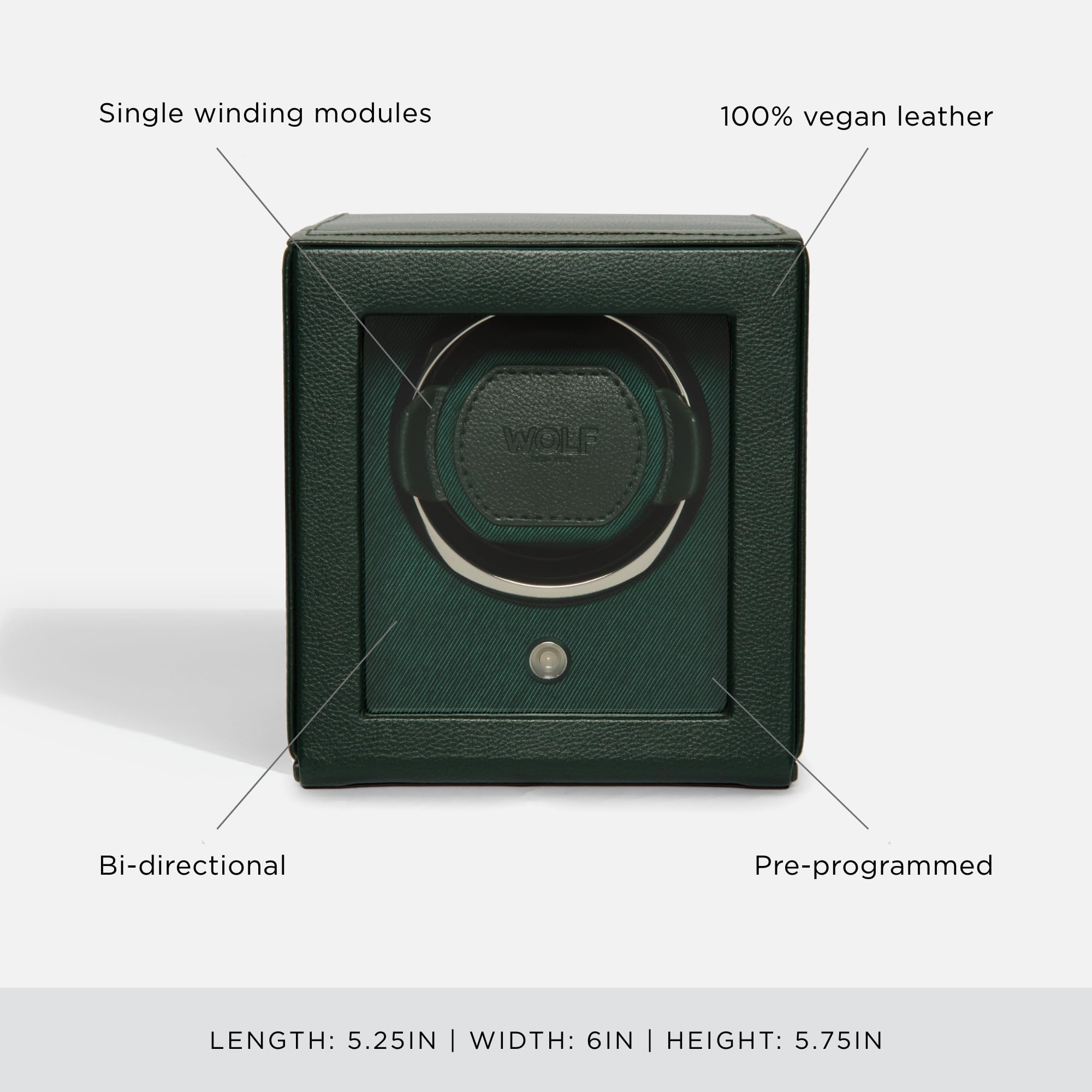 Wolf Cub Single Watch Winder with Glass Cover