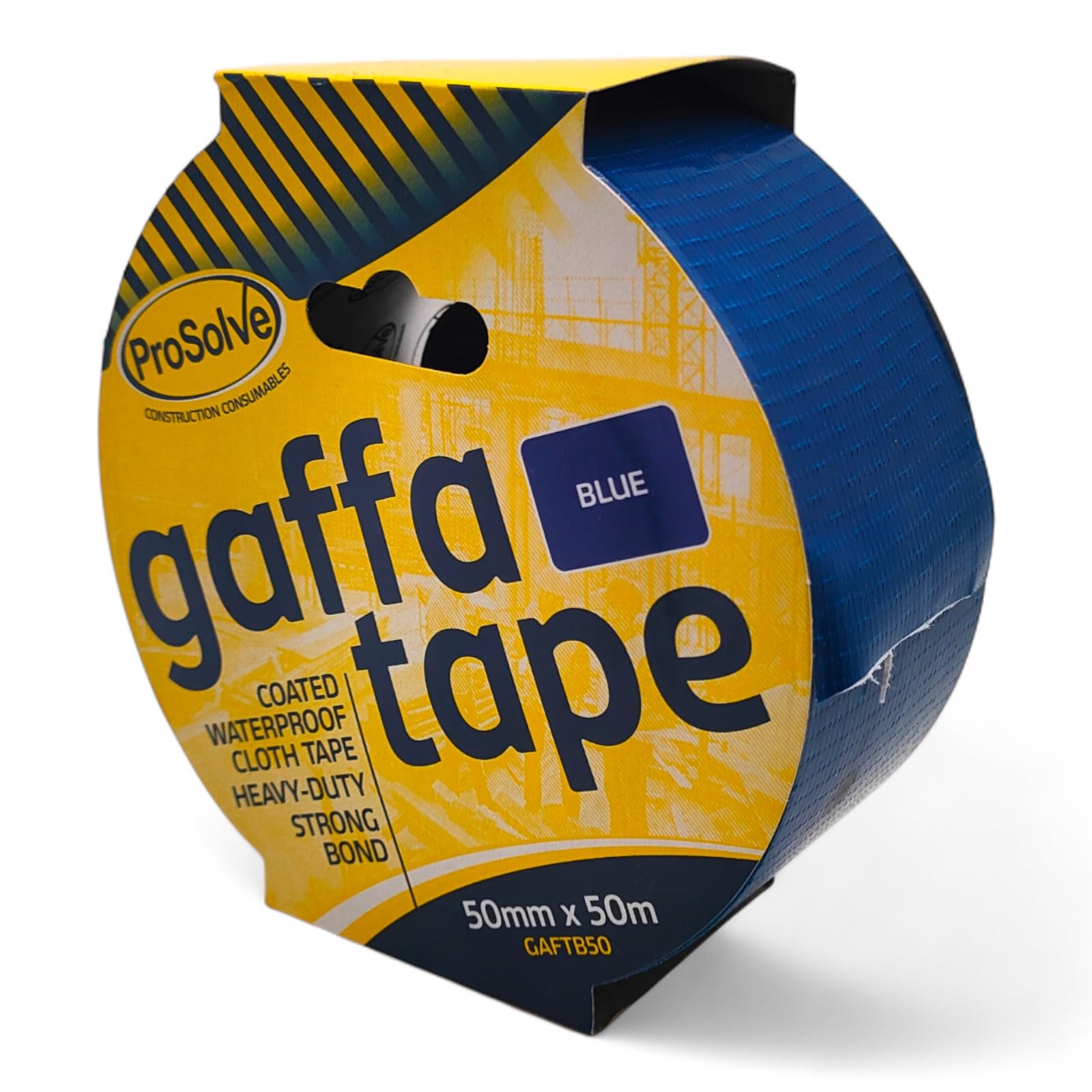 MSF Pack OF 2. Blue PROSOLVE 50mm x 50m Premium Gaffer Tape Cloth Gaffa Duct Waterproof Pack OF 2. Size 50mm x 50mm
