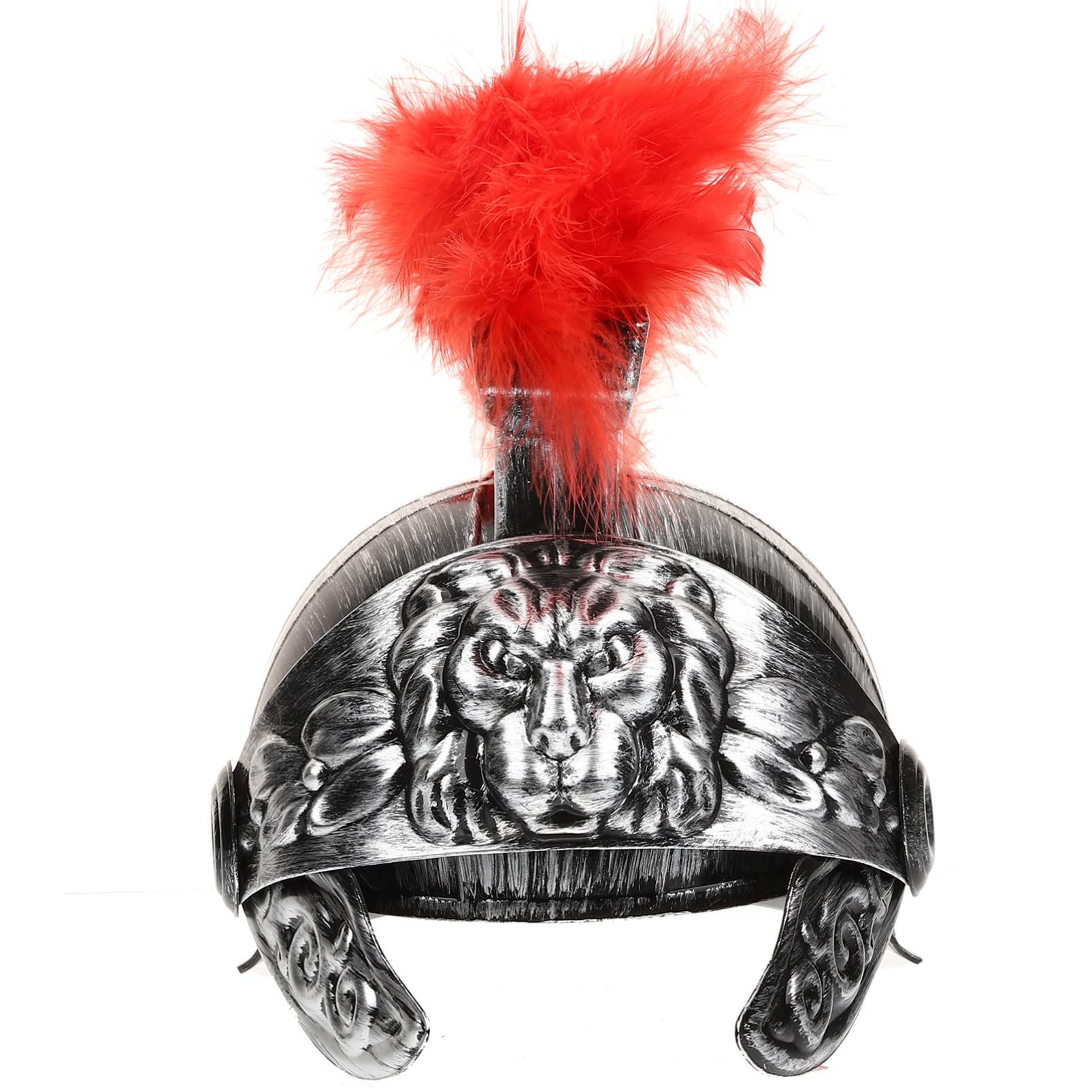 Gadpiparty Roman Costume Roman Helmet Helmet with Mens Warrior Headwear Costume Accessories for Adults Silver Costume