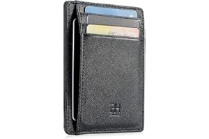 GH GOLD HORSE Slim RFID Blocking Card Holder Minimalist Leather Front Pocket Wallet for Women