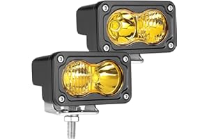 Auto Power Plus LED Pods Amber, 2Pcs 40W 3 Inch Driving Light Pod Yellow Off Road Bumper Lights Super Bright LED Work Light Cube Waterproof Combo Fog Light for Truck ATV UTV SUV Motorcycle Boat