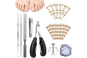 CHASEFUN Ingrown Toenail Corrector Set, with Breathable Correction Strips & Professional Painless File and Lifter Pedicure Tools Kit for Men and Women