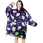GEULAY Adult Wearable Blanket Hoodie - Axolotl Wearable Blanket Sweatshirt for Women or Men, Warm & Cozy Plush Fleece Blankets with Pockets and Sleeves, Birthday Gifts for Adults
