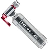 Pro Bike Tool CO2 Inflator with Cartridge Storage Canister Quick, Easy and Safe - for Presta and Schrader - Bicycle Tire Pump for Road and Mountain Bikes