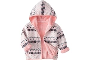 YUHANWOO Toddler Printed Polar Fleece hooded Jacket Baby Boys Girls Kids Winter Warm Spring Autumn Outerwear Soft Lightweight