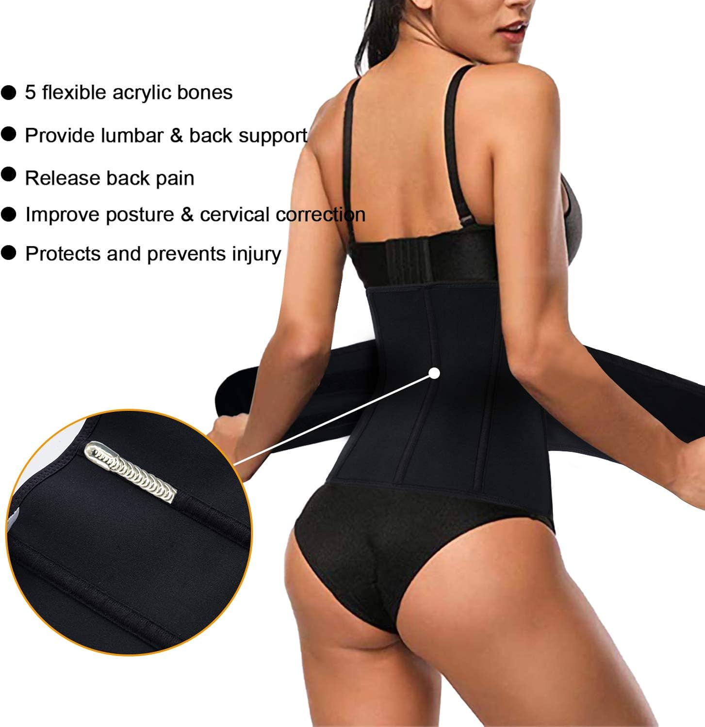 TrainingGirl Women Waist Trainer Cincher Belt Tummy Control Sweat Girdle Workout Slim Belly Band for Weight Loss at  Women’s Clothing store