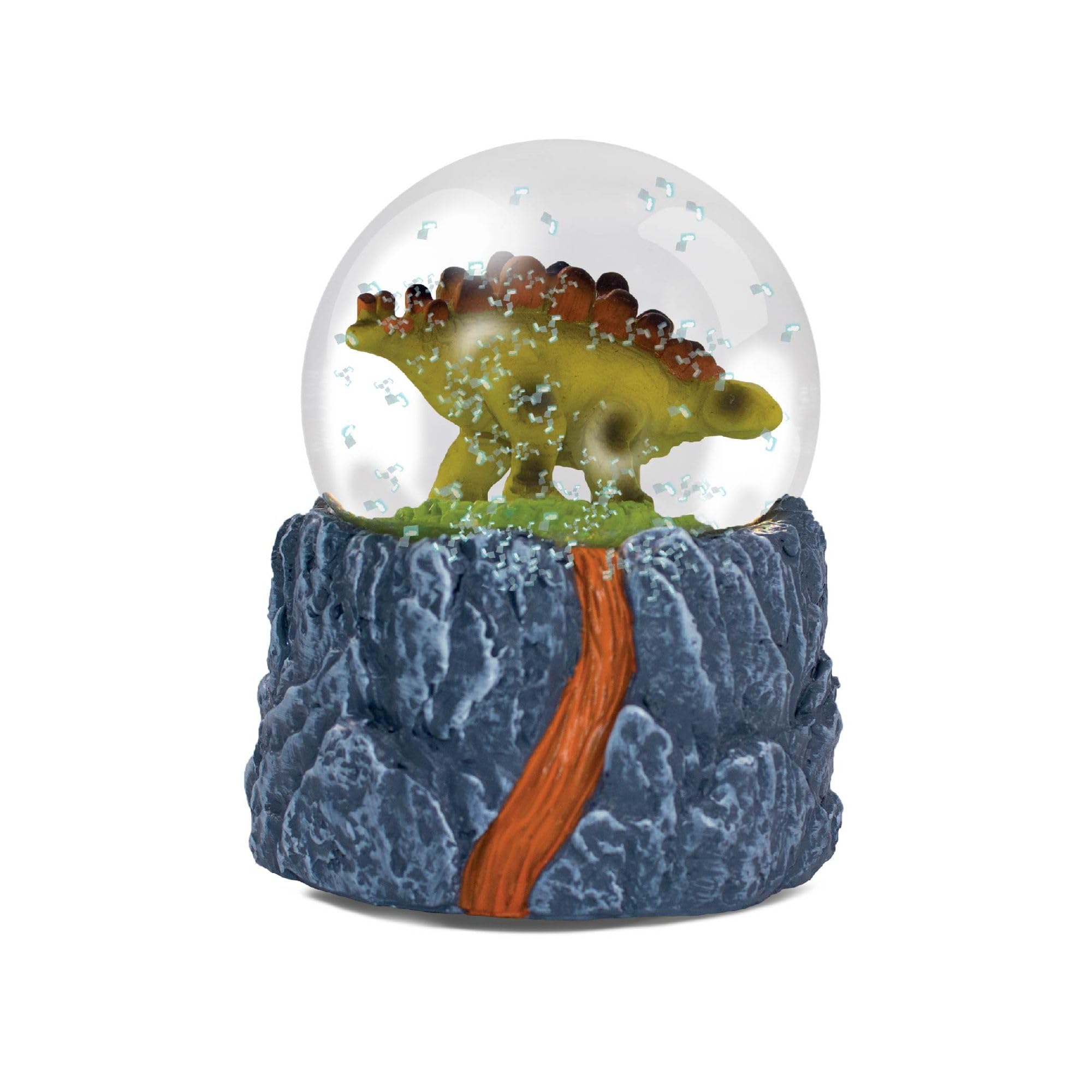 Water Globe - Stegosaurus from Deluxebase. Decorative Snow Globe Ornament with Dinosaur Figurine, Glass Glitter Dome with Resin Base, Novelty Home Decor Display Piece.