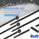 Armpow 50pcs 9mm Wide Heavy Duty Cable Ties 80kg UV Resistant Black view 6