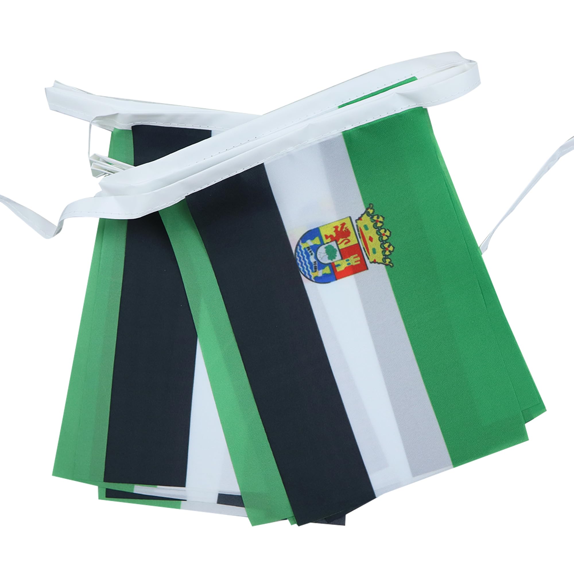 AZ FLAG Estremadura Bunting Flag, 20 Ft Garland 20 Small Spanish region of Extremadura Flags 8'' x 6'', 100% Polyester String Pennant, 6 meters