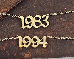 GR859C Birth Year Necklace Old English Number 2007