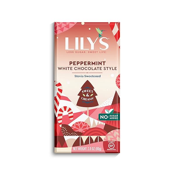 LILY’S, WHITE CHOCOLATE BAR, PEPPERMINT, 2.8 OZ