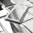 Adedeo Light Antique Mirror Glass Subway Tile 3 x 6 Inch Peel and Stick for Kitchen Backsplash Bathroom Wall