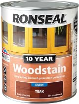 Ronseal 10 Year Woodstain Teak 750ml Exterior Wood Protection view 3