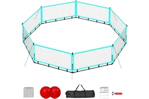UTOBSPORT Portable Gaga Ball Pit 15ft Gaga Play Set Ideal for Backyard Play and Outdoor Activities. with Storage Bag, 2 Gaga Balls, Wind Ropes & Ground Spikes, for Kids Sport Games