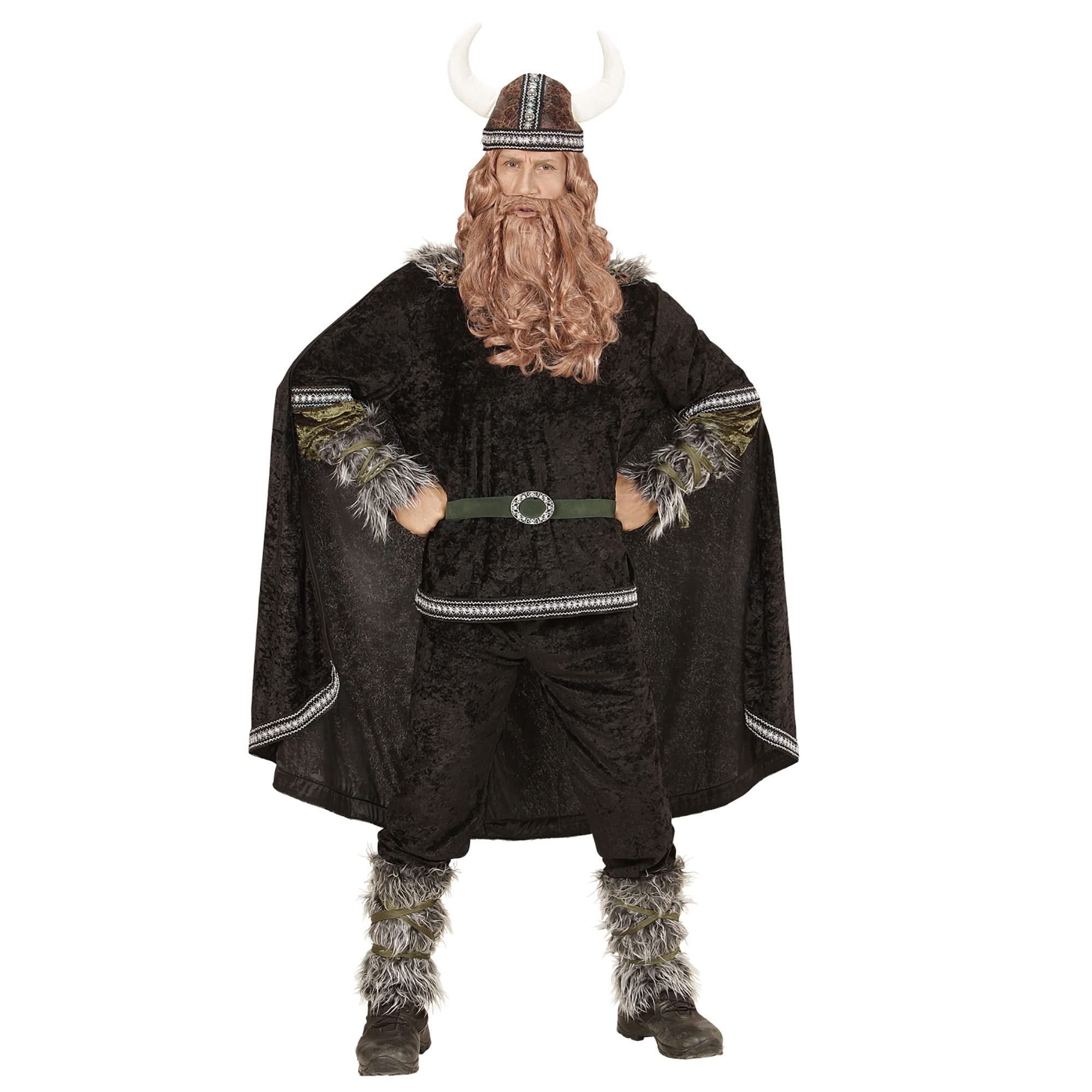 W WIDMANN MILANO Party Fashion VIKING (coat, pants, belt, arm warmers, leg warmers, cape, helmet) - (L)