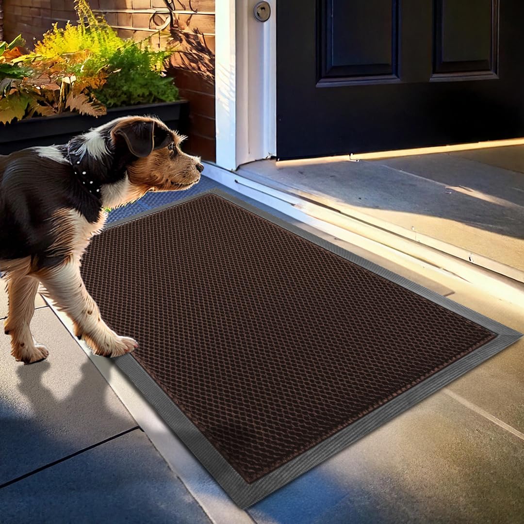 Photo 1 of Muddy Mat® Mesh Quick-Dry Door Mat – Heavy-Duty, Sand & Dirt Trapper for Outdoor & Indoor, Ideal for Entrance, Mudrooms, Patios & Garages, Low-Profile, Non-Slip, Washable – Brown 17"x30"x0.4"