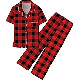 Umeyda Girls Lyocell Pajamas Set Button Down Sleepwear Loungewear PJS Shorts Sleeve Tops + Pants