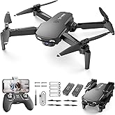 NEHEME Drones for Kids with Camera - Remote Control Helicopter Toys Gifts for Boys Girls, 1080P HD FPV RC Quadcopter for Adults, One Key Start/Land, Altitude Hold, Gravity Control, 2 Batteries, Black