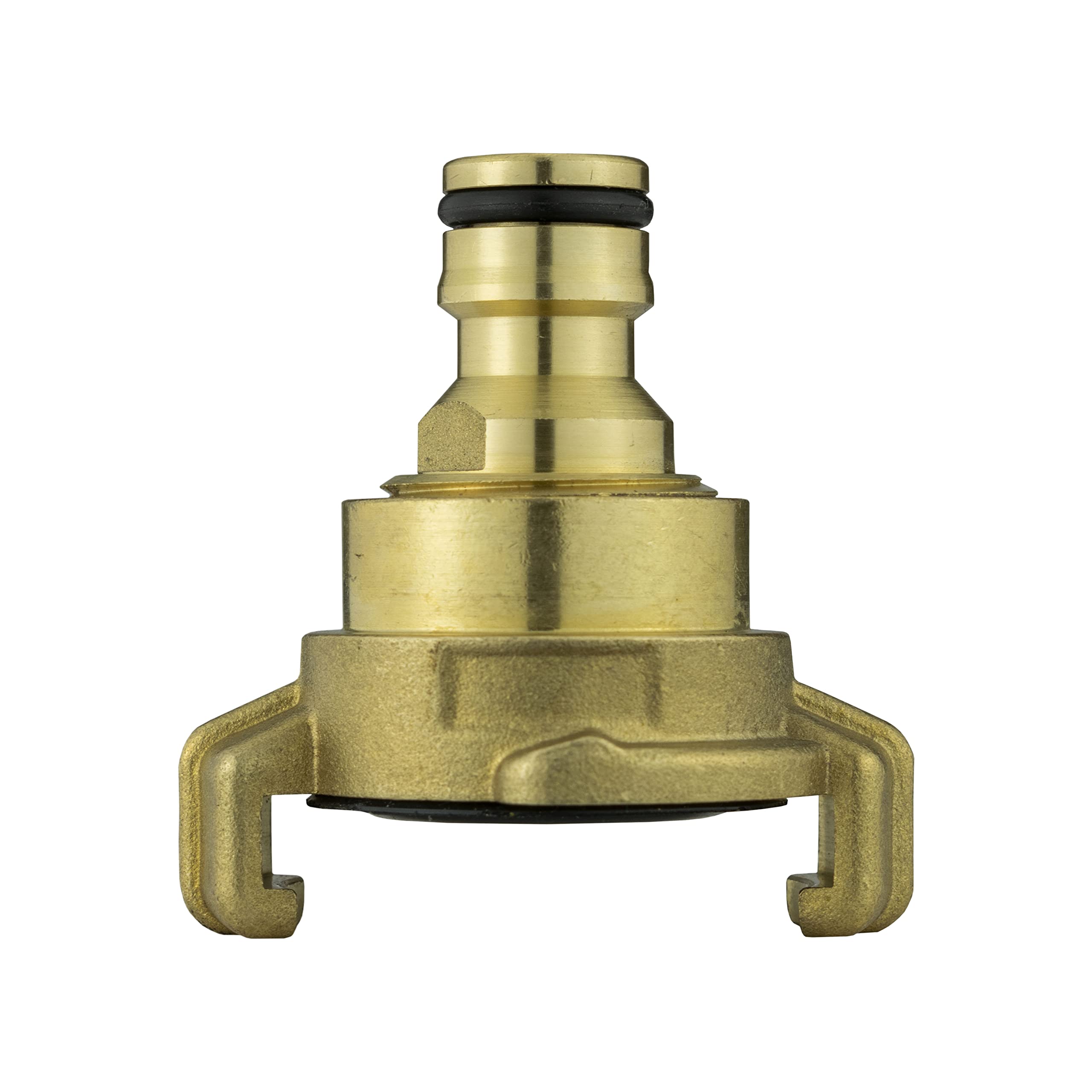 Professional Watering aid Brass Adaptor Claw Fitting to Universal Garden Hose Click Lock Male,Twist and Lock on-Will NOT Blow Off-Ideal for Pressure washers