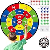 Dart Board for Kids, Darts Set Double-Sided Dart Board with Sticky Balls and Darts, Indoor Outdoor Sport Fun Party Play Parent-Child Activity Game Toys, Gifts for Boys and Girls Aged 3 to 12 Years