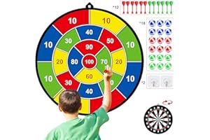 MAREISA Dart Board for Kids, Darts Set Double-Sided Dart Board with Sticky Balls and Darts, Indoor Outdoor Sport Fun Party Play Parent-Child Activity Game Toys, Gifts for Boys and Girls Aged 3 to 12 Years