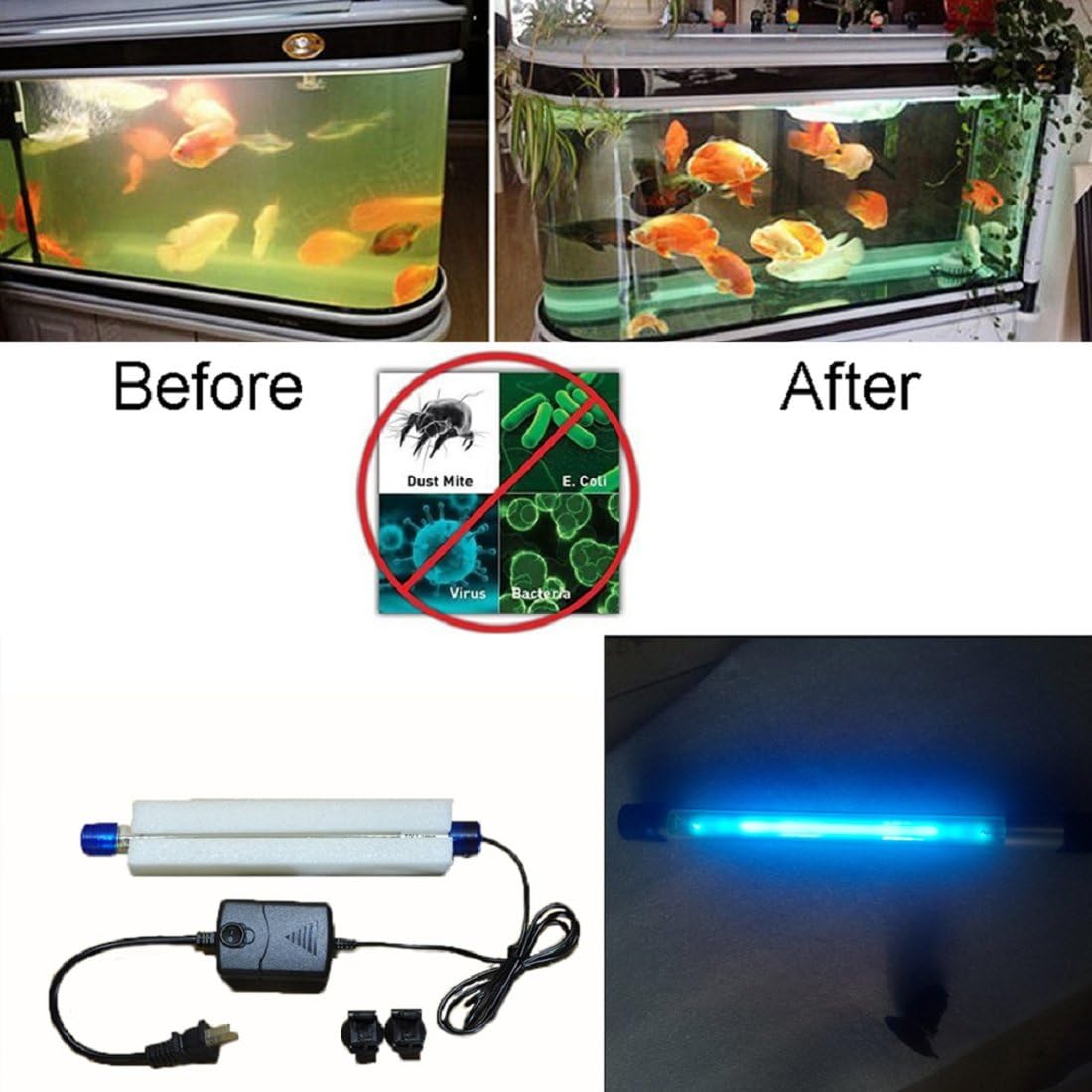 Better F 7W 11W IP68 Submersible UV light Sterilizer for Aquarium Water Clean,Fish Tank Filter