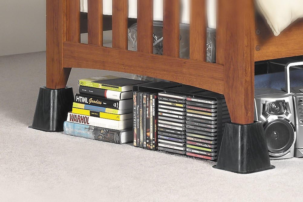 Whitmor Bed Risers - Black (Set of 4): Home & Kitchen