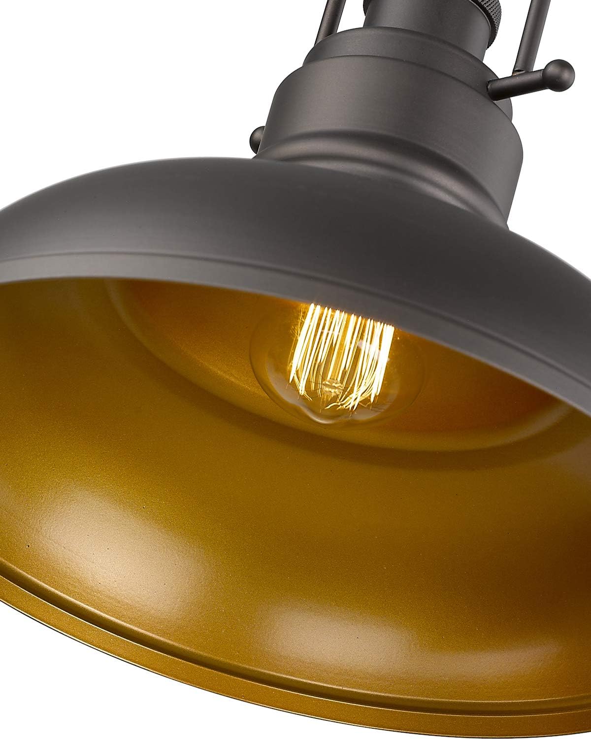 Zeyu Farmhouse Pendant Light, 1-Light Industrial Hanging Light Fixture 11-inch, Oil Rubbed Bronze Finish, 016-1 ORB - - 