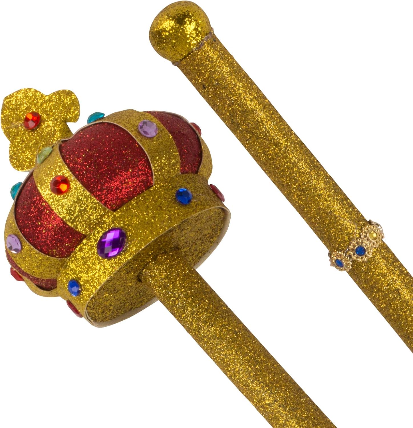 Funny Party Hats Royal King’s Crown & Scepter - King Costume - Gold Costume Crown - Dress Up Accessories - 2 Pc: Toys & Games