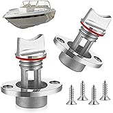 Ripeng 2 Pcs 3/4" Thread Boat Drain Plug Kit 316 Stainless Steel, Red | Fits 1" Hole, Marine Grade Transom Plug with O-ring Waterproof Seal, For Yachts Deck Livewells, 4 Mounting Screws Included