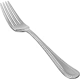 Amazon Basics Stainless Steel Dinner Forks with Pearled Edge, Pack of 12