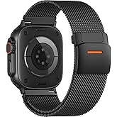 Adorve Metal Bands Compatible with Apple Watch Ultra 3/2/1 Band 49mm 46mm 45mm 44mm 42mm Men, Magnetic Stainless Steel Mesh Metal Sport Milanese Loop for iWatch Bands Series11 10 9 8 7 6 5 4 3 SE3/2/1