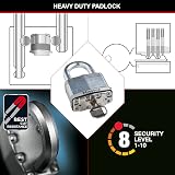 Master Lock Pack of 2 Heavy Duty Padlocks 8/10 Outdoor Keyed Laminated Steel view 4